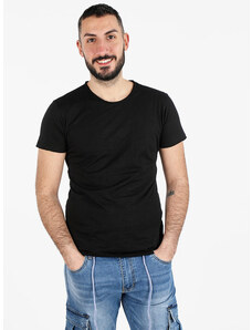 Ange Wear T-shirt Girocollo Da Uomo In Cotone Manica Corta Nero Taglia 3xl