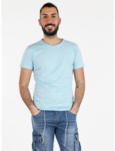 Ange Wear T-shirt Girocollo Da Uomo In Cotone Manica Corta Blu Taglia L