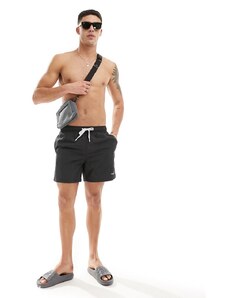 Armani Exchange - Pantaloncini da bagno lineari neri con logo e profili a contrasto-Nero