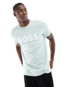 BOSS Orange - Thinking 1 - T-shirt blu acqua con logo
