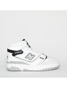 New Balance Sneakers alta BB650RWH in pelle e pelle scamosciata bianca e grigia