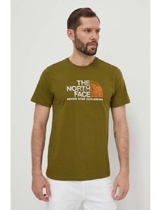 The North Face t-shirt in cotone uomo colore verde NF0A87NWPIB1
