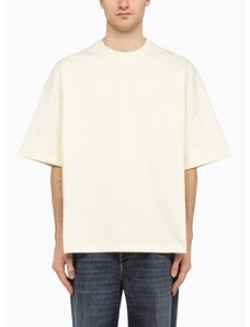 Bottega Veneta T-shirt oversize in cotone bianco panna