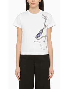 Burberry T-shirt bianca in cotone con stampa