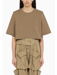 ISABEL MARANT T-shirt cropped color kaki in cotone