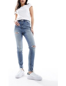 ASOS DESIGN - Ultimate - Jeans skinny blu chiaro con strappi