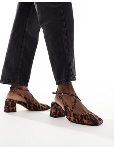 ASOS DESIGN - Sawyer - Scarpe leopardate con tacco largo medio e punta quadrata-Multicolore