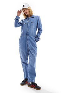 Lee - Unionall - Tuta jumpsuit in denim lavaggio medio-Blu