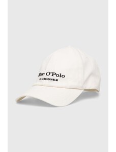 Marc O'Polo berretto da baseball in cotone colore bianco con applicazione