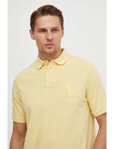 Polo Ralph Lauren polo in cotone colore giallo con applicazione