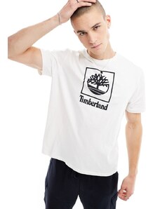 Timberland - Stack - T-shirt bianca con logo-Bianco