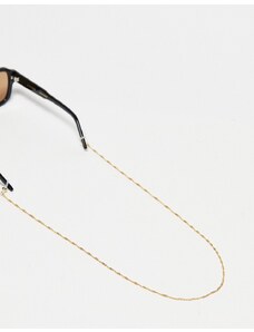 ASOS DESIGN - Catenina per occhiali da sole stile corda intrecciata placcata oro 14 carati