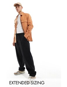 ASOS DESIGN - Camicia giacca marrone rame in twill con zip