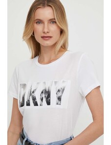 Dkny t-shirt donna colore bianco P4AHUWNA