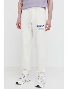 Hugo Blue pantaloni da jogging in cotone colore beige
