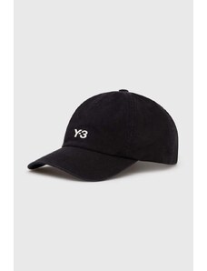 Y-3 berretto da baseball in cotone Dad Cap colore nero con applicazione IN2391