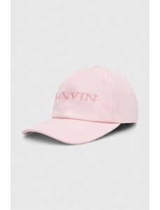 Lanvin berretto da baseball in cotone colore rosa con applicazione