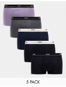 BOSS Bodywear - Confezione da 5 boxer aderenti multicolore