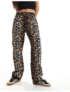 ASOS DESIGN - Jeans dritti anni '90 con stampa leopardata-Multicolore