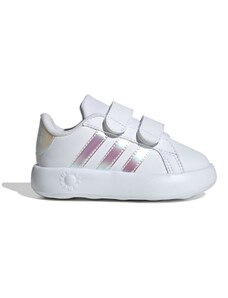 Sneakers primi passi bianche da bambina con dettagli iridescenti adidas Grand Court 2.0 CF I