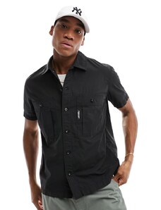 Marshall Artist - Camicia a maniche corte nera con doppia tasca-Nero