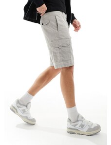 ADPT - Pantaloncini cargo grigio chiaro a fondo ampio
