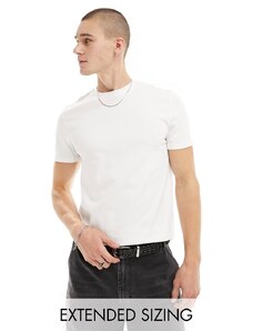 ASOS DESIGN - T-shirt pesante girocollo in cotone bianca-Bianco
