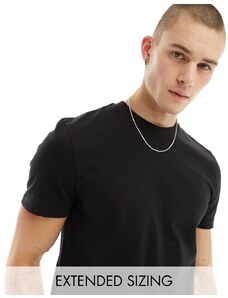 ASOS DESIGN - T-shirt pesante nera girocollo-Nero