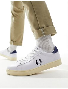 Fred Perry - Spencer - Sneakers bianco sporco e blu reale in pelle