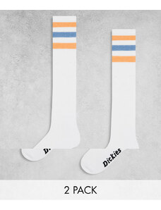 Dickies - Lutak - Calzini lunghi bianchi con righe arancioni e blu-Multicolore