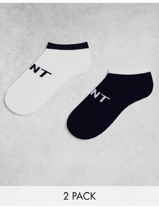 GANT - Confezione da 2 paia di calzini neri e bianchi con logo-Nero