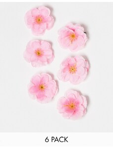 Daisy Street - Fermagli per capelli con fiorellini rosa
