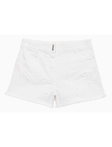 Givenchy Short bianco in cotone con usure