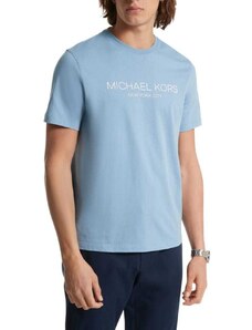 Michael Kors t-shirt da uomo con logo moderno azzurro chambray