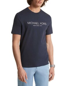 Michael Kors t-shirt da uomo con logo moderno blu midnight