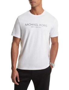 Michael Kors t-shirt da uomo con logo moderno bianco white