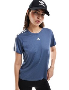 adidas performance adidas - Training Essentials - T-shirt blu navy con tre strisce