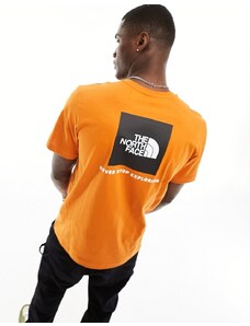The North Face - Redbox - T-shirt ruggine con stampa sul retro-Arancione
