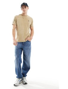 Polo Ralph Lauren - T-shirt in spugna di cotone leggero beige con logo-Neutro