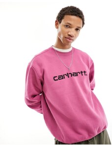 Carhartt WIP - Felpa rosa con scritta