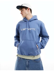 Carhartt WIP - Felpa con cappuccio blu con scritta