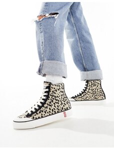 Levi's - LS2 Mid - Sneakers alte con stampa leopardata-Nero
