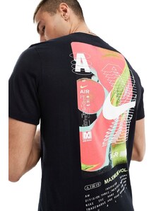 Nike - T-shirt nera con stampa sul retro-Nero