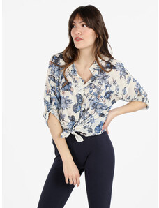 Solada Camicetta Donna Con Nodo e Colletto Alla Coreana Camicie Blu Taglia Unica