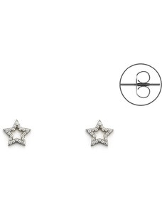 Orecchini donna gioielli in argento a stella con zirconi 4US Cesare Paciotti 4UOR5762W