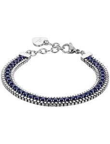 Bracciale tennis donna gioielli Luca Barra bk2298 con cristalli blu