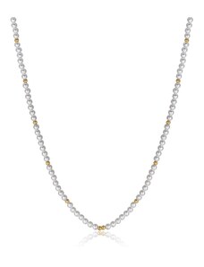 Collana donna gioielli Luca Barra ck1937 con perle sintetiche bianche e acciaio dorato