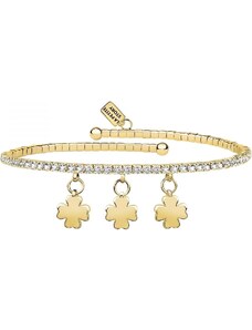 La Petite Story bracciale da donna, Collezione lux bangles in ottone, PVD oro,pietra quadrifogli - LPS05AQC11