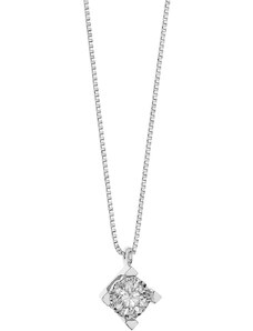 Comete Gioielli Collana donna punto luce in oro bianco e diamante gioielli Comete Momenti glb 1538