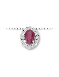 Donnaoro elements Collana donna marchio DonnaOro con pendente rubino e diamanti 0,80 lpr10094.006